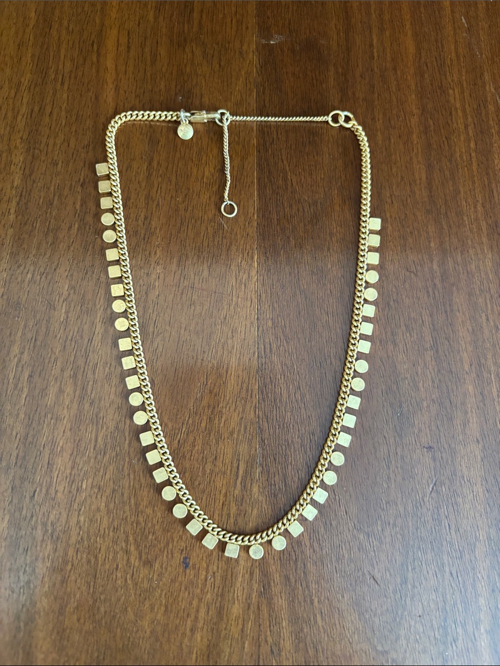 Madewell Gold ToneCoin & Square Charm Chain Necklace - Women Jewelry